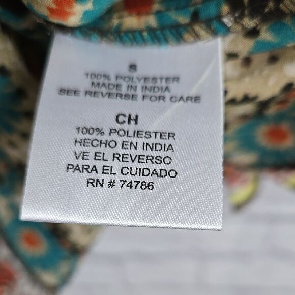 Patrons of Peace Boho Hippie Ruffle Flyaway Blouse Chiffon Strappy Tank Top - Picture 6 of 8